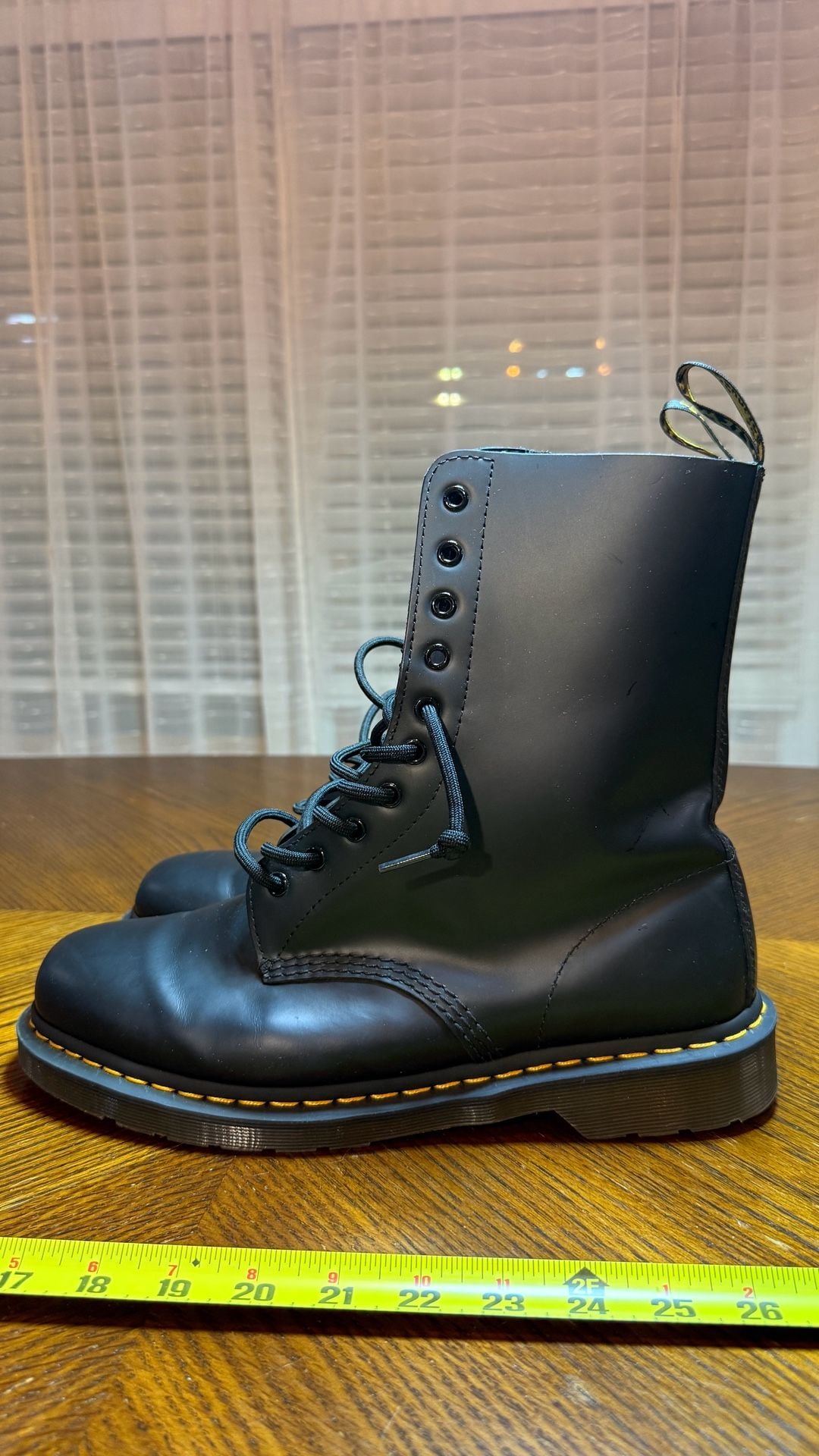 Dr. Martens 1490 Smooth Leather Mid Calf Boots Black Size 12 US M 11