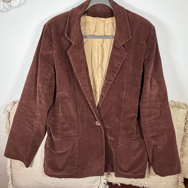 Vintage Brown Corduroy Blazer Jacket