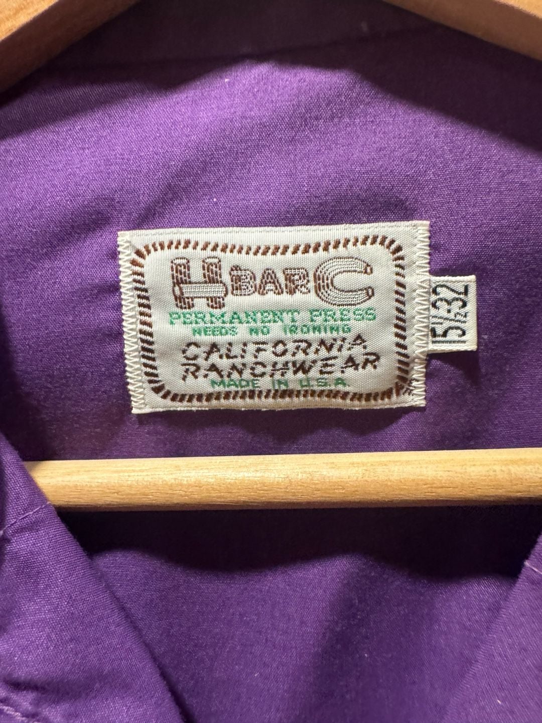 Vintage 70s 80s H Bar C Western Pearl Snap Shirt Size M/L Purple FLAWS 9
