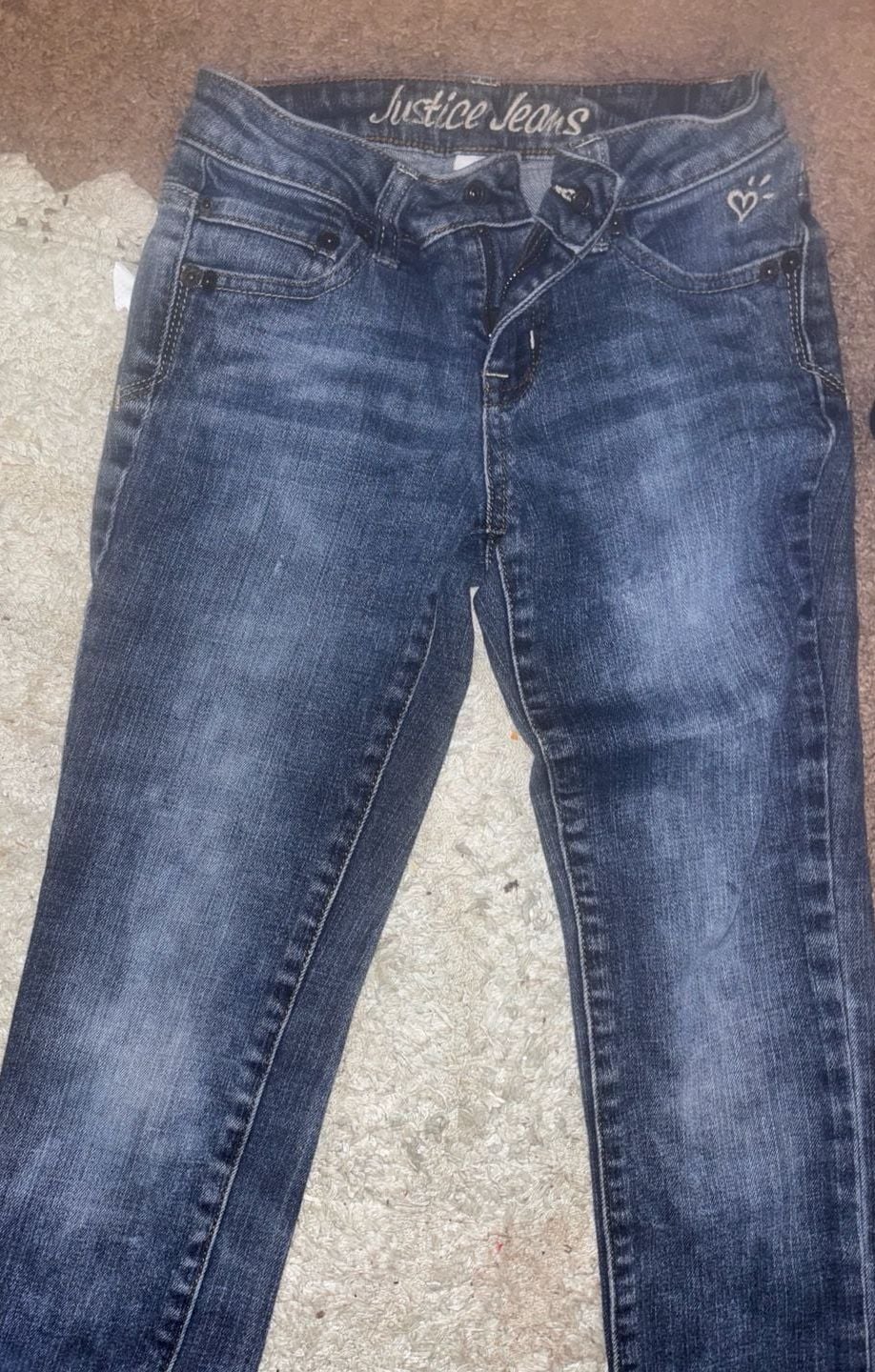 size 8 youth Justice Jeans Skinny Jeans Blue Denim 3