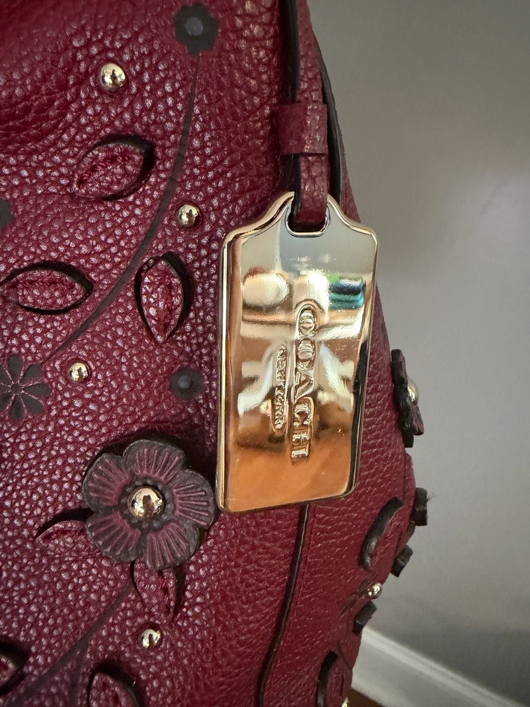 Coach Willow Floral Edie 31 Shoulder Bag Burgundy 4