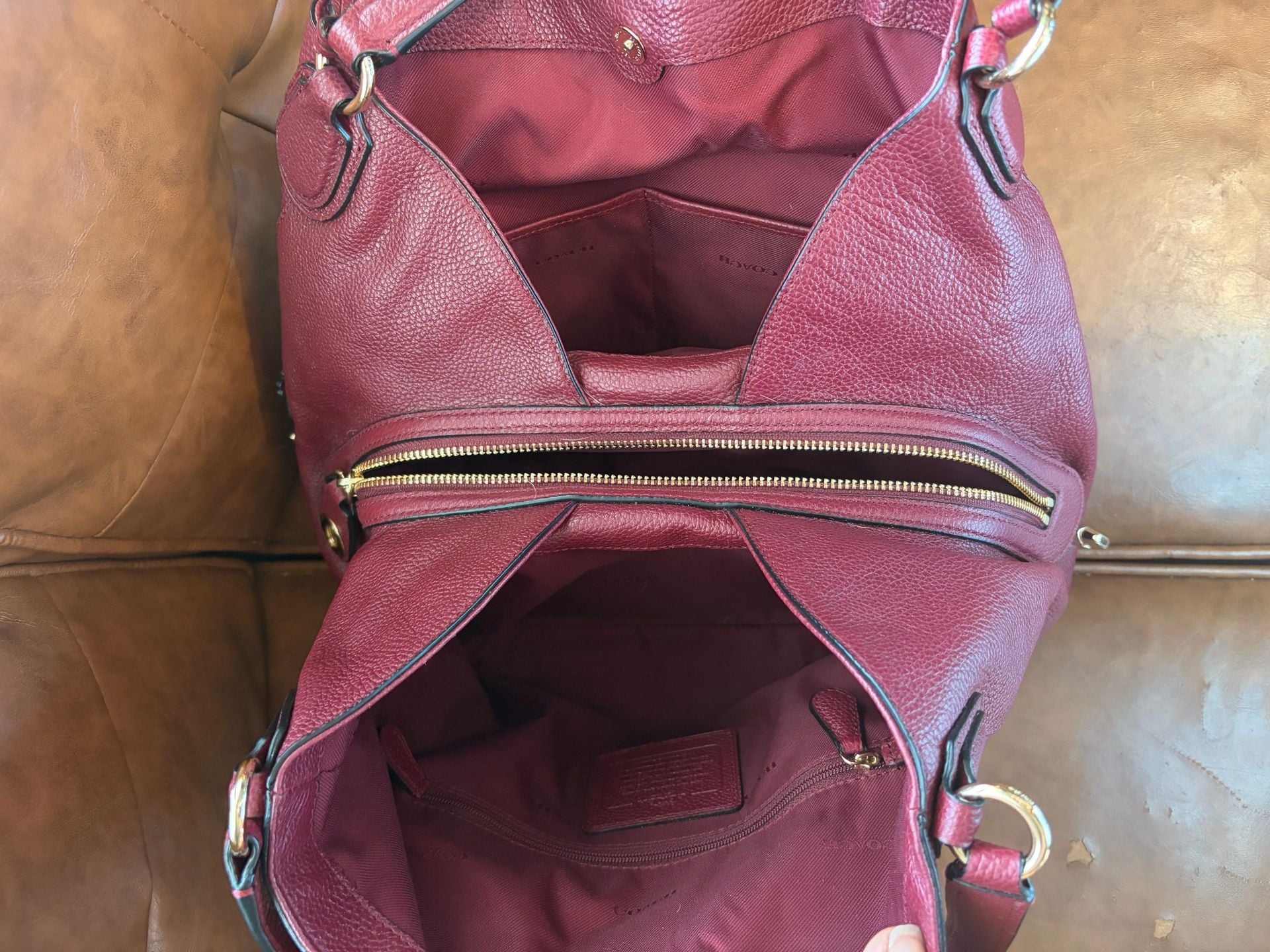 Coach Willow Floral Edie 31 Shoulder Bag Burgundy 7