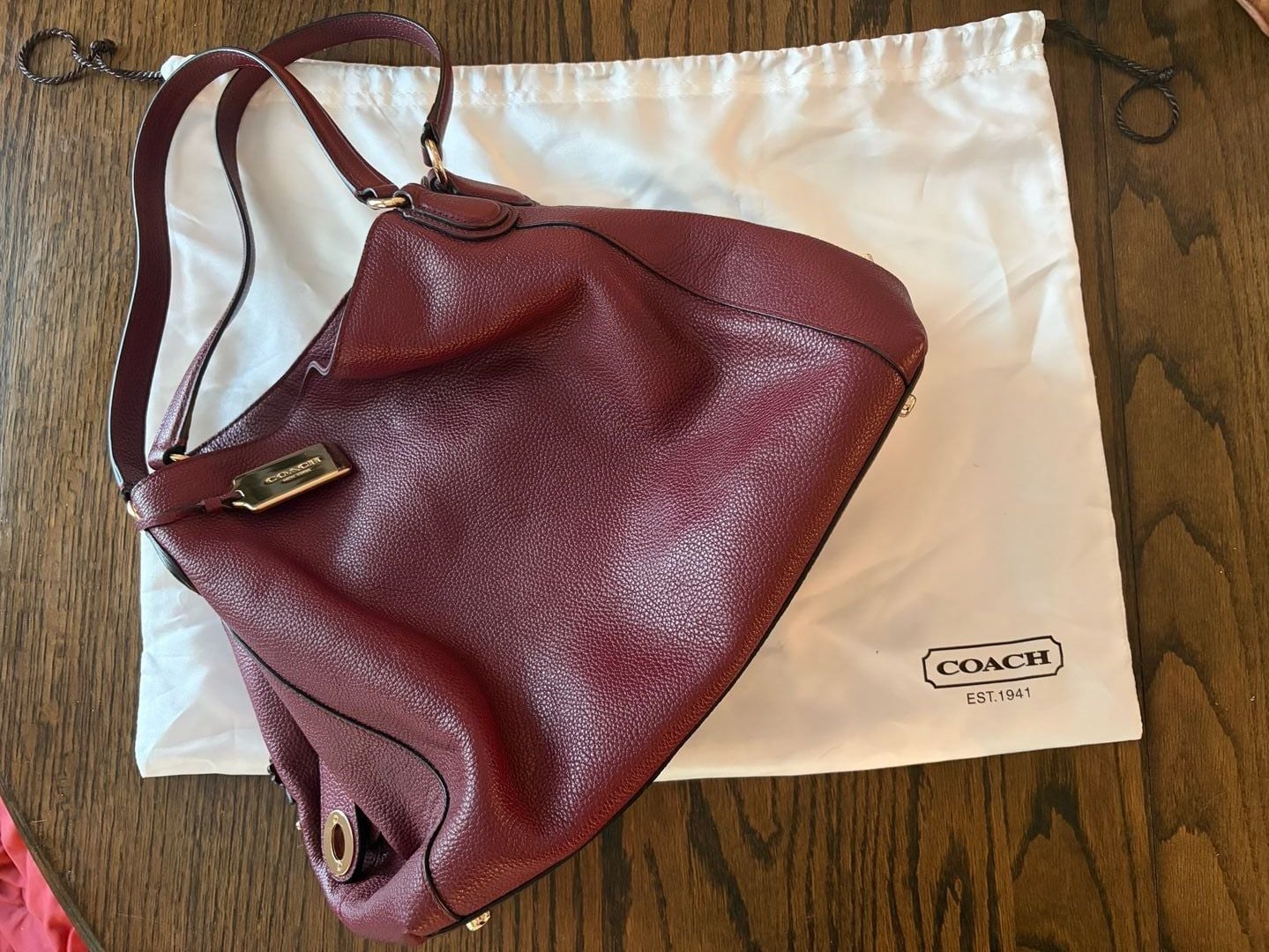 Coach Willow Floral Edie 31 Shoulder Bag Burgundy 9
