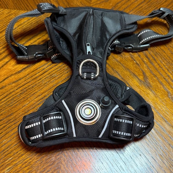 Headlight Harness LED Dog Harness Black Reflective