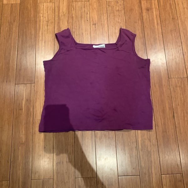 White Stag Tank Top Size XL Purple Square Neck Stretch Cotton