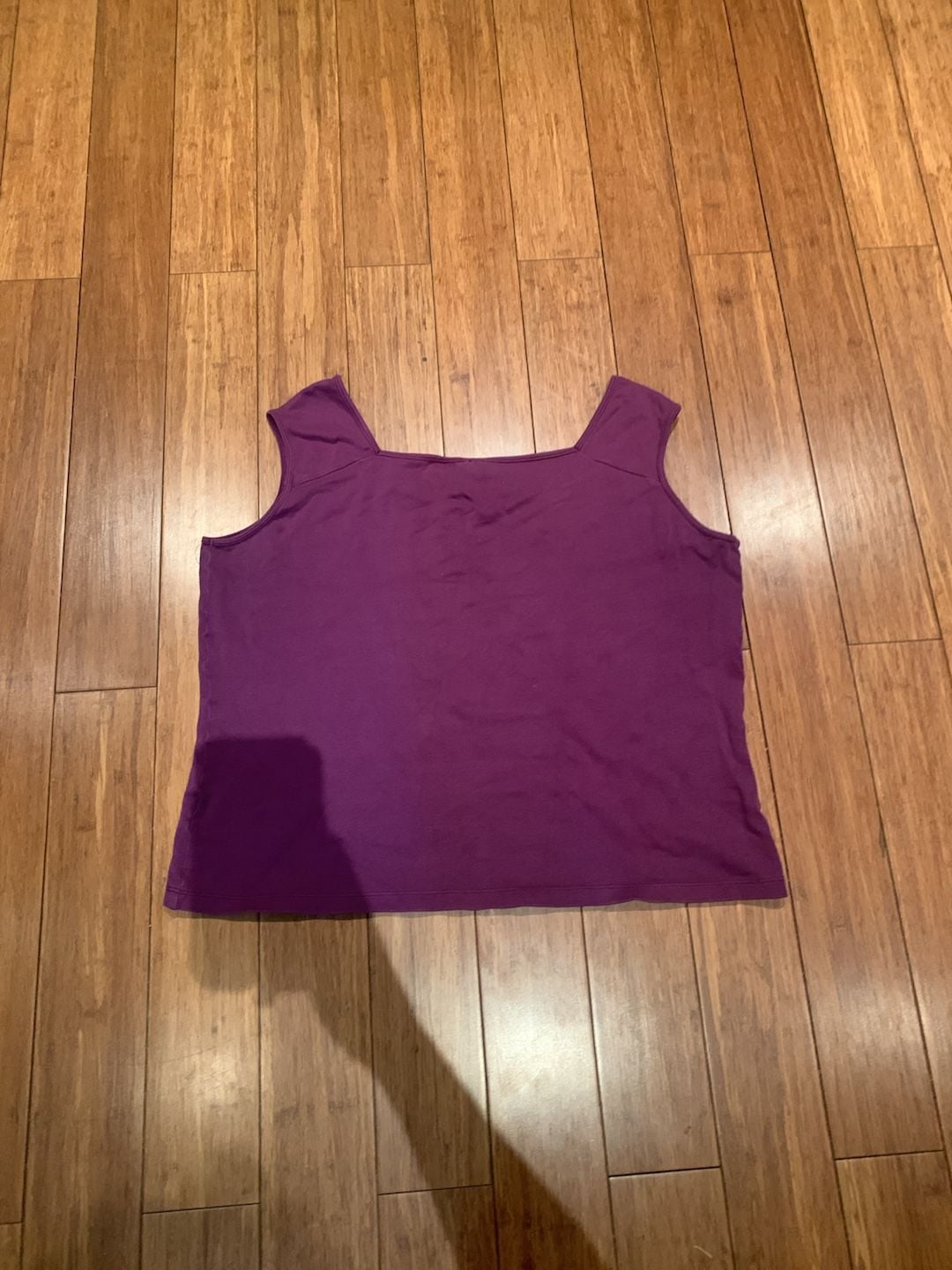 White Stag Tank Top Size XL Purple Square Neck Stretch Cotton 4