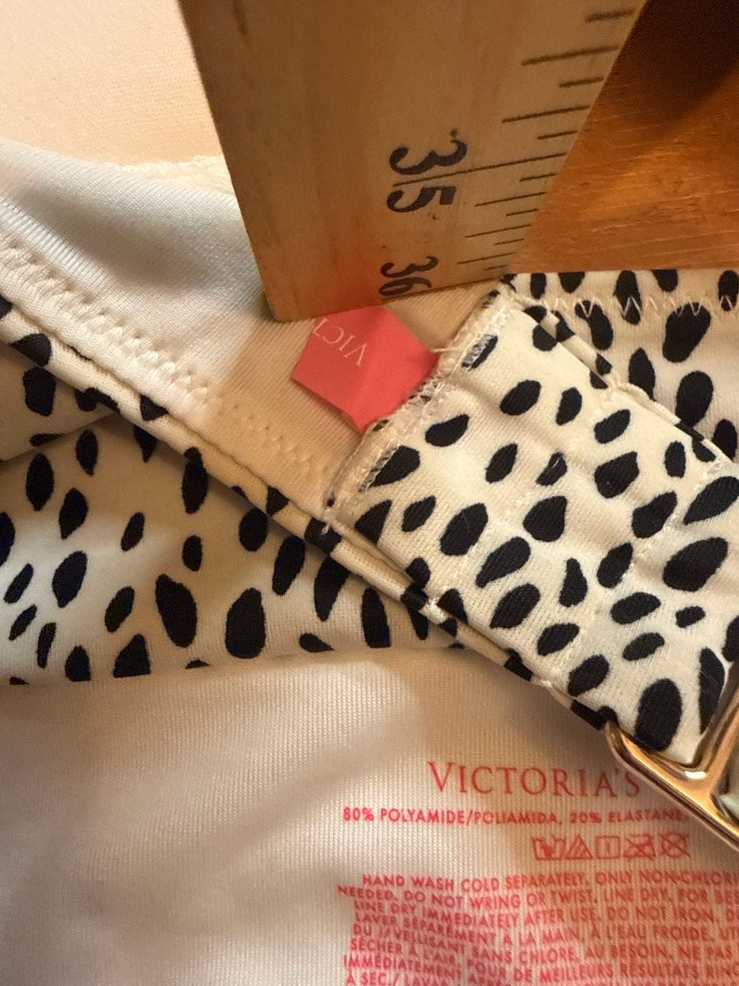 Victoria's Secret Bikini Set Size M Dalmatian Animal Print Bandeau 7
