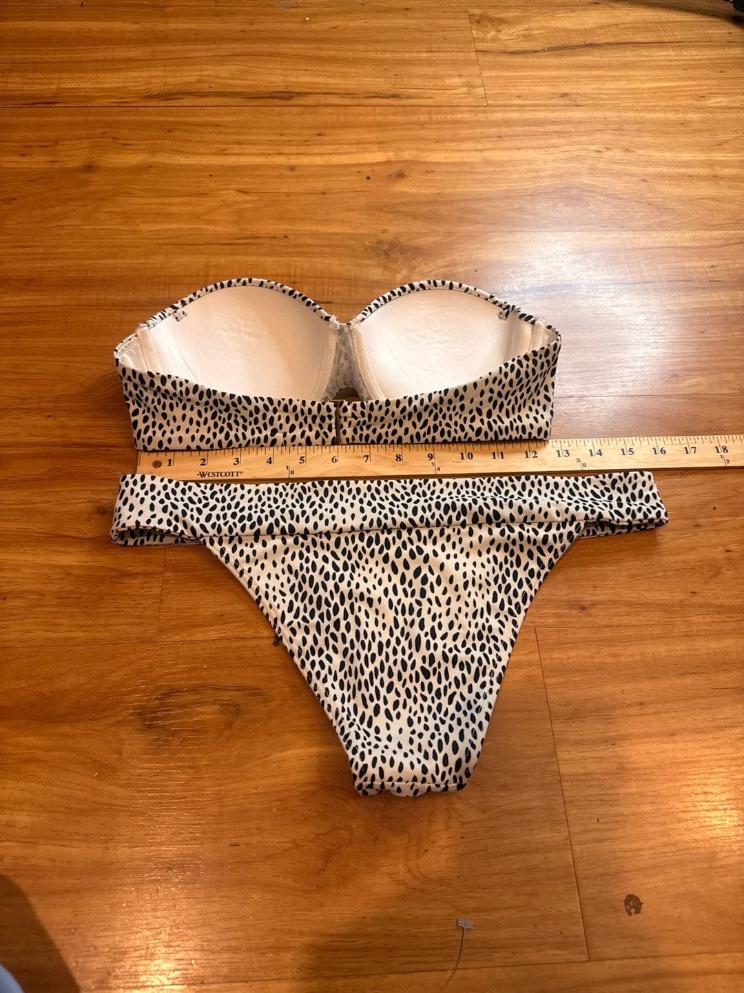 Victoria's Secret Bikini Set Size M Dalmatian Animal Print Bandeau 8