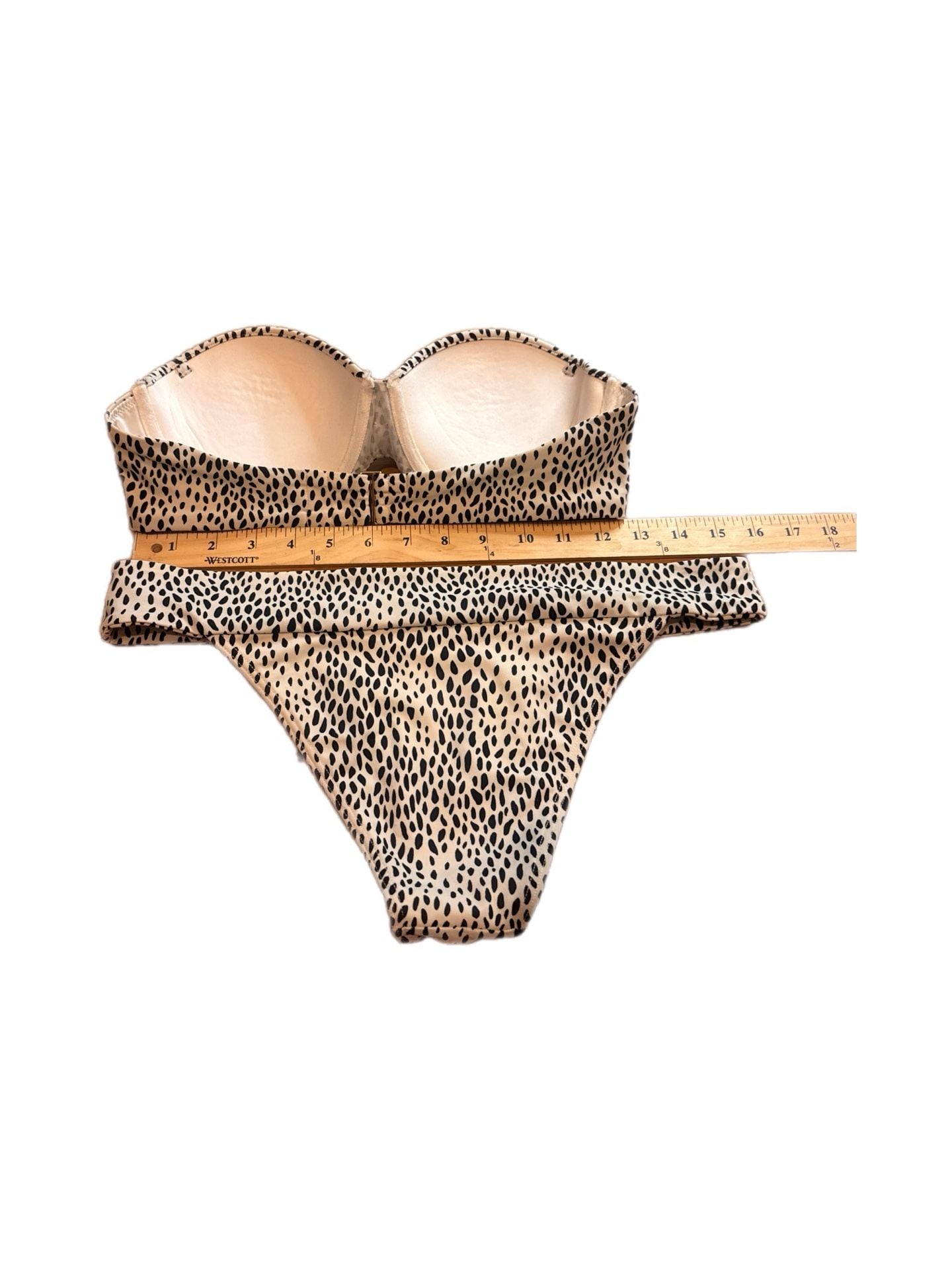 Victoria's Secret Bikini Set Size M Dalmatian Animal Print Bandeau 11