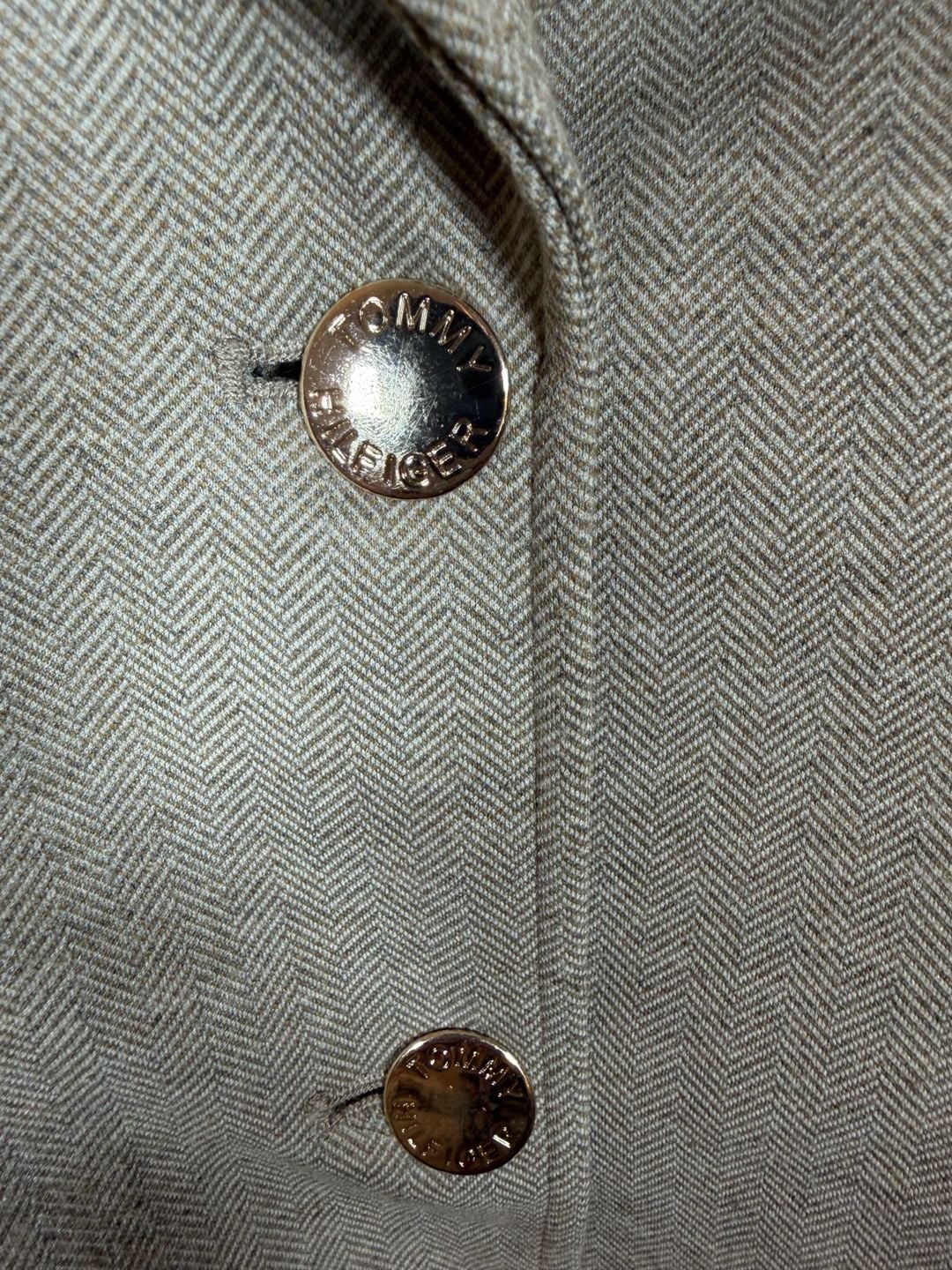 Tommy Hilfiger Blazer Size 16 Beige Herringbone 4