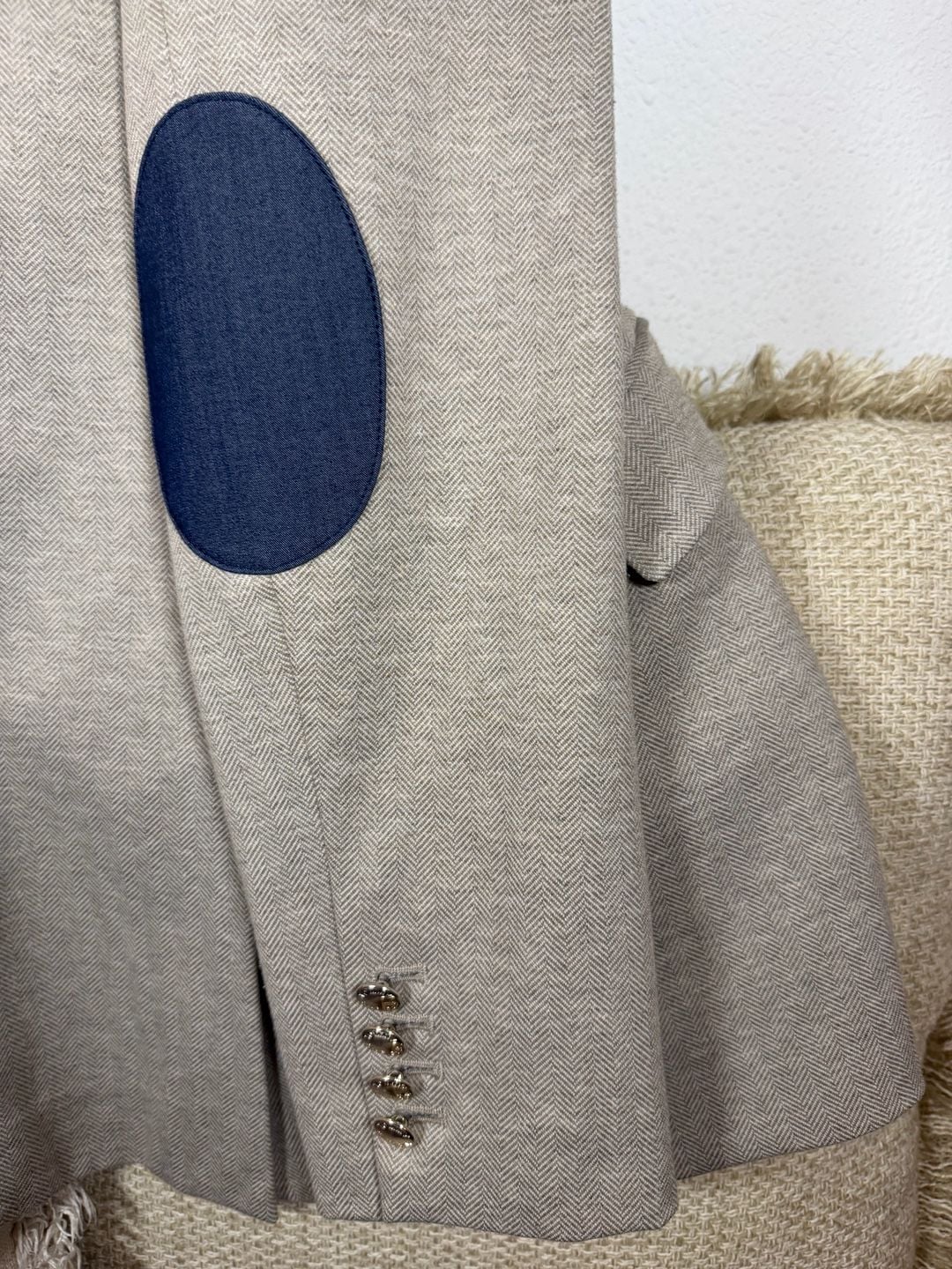 Tommy Hilfiger Blazer Size 16 Beige Herringbone 8