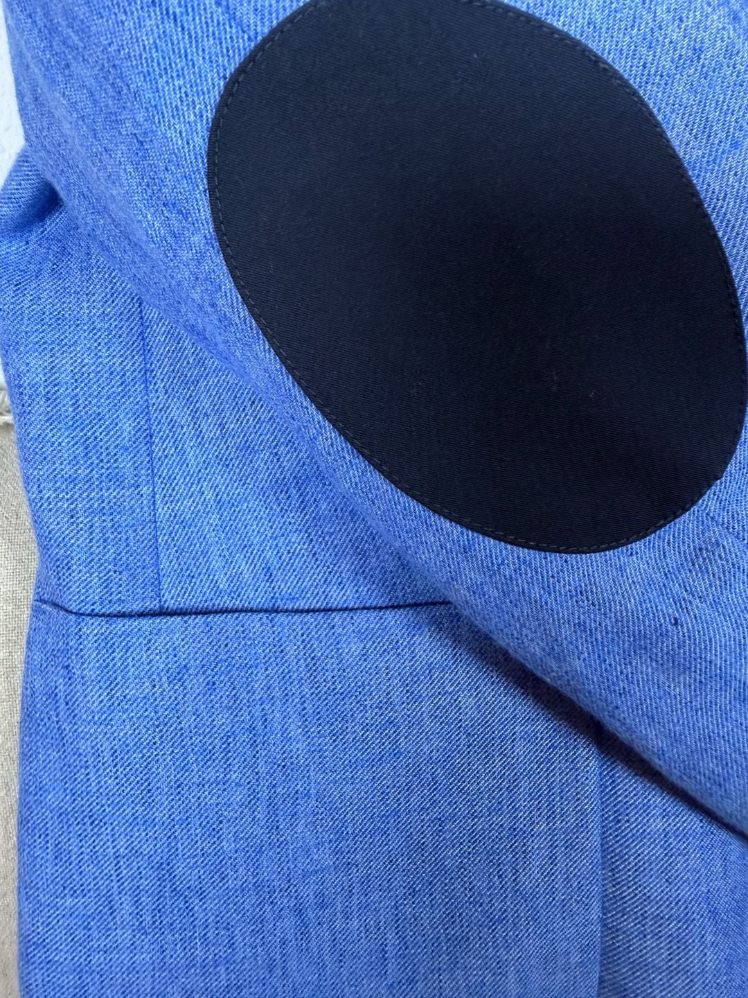 Tommy Hilfiger Blazer Size 16 Blue Linen Elbow Patches Gold Buttons 8