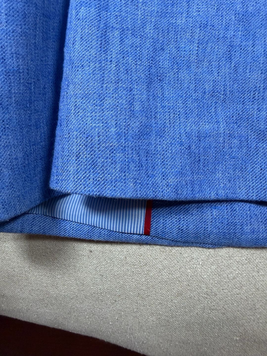 Tommy Hilfiger Blazer Size 16 Blue Linen Elbow Patches Gold Buttons 13
