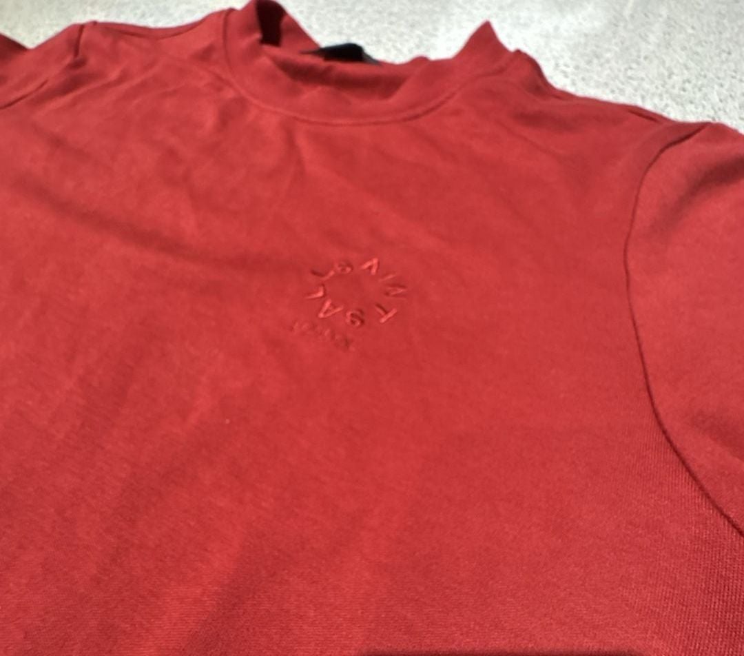 AllSaints T-Shirt Size X-Small Red Logo Embroidered Crewneck 3