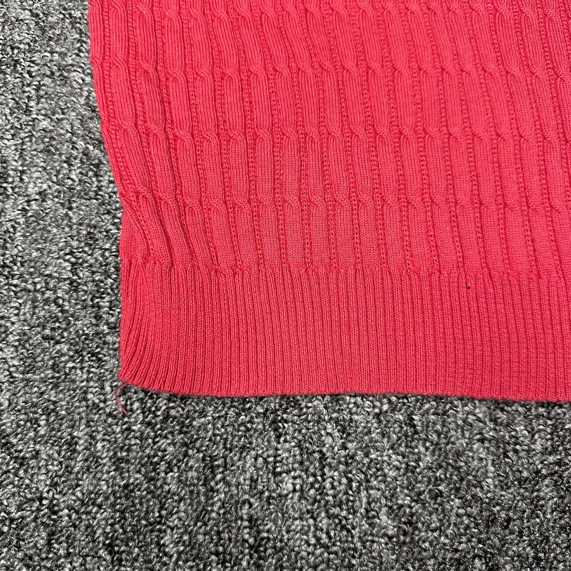 Karen Scott Cable Knit Henley Sweater Size M Red Cotton 6