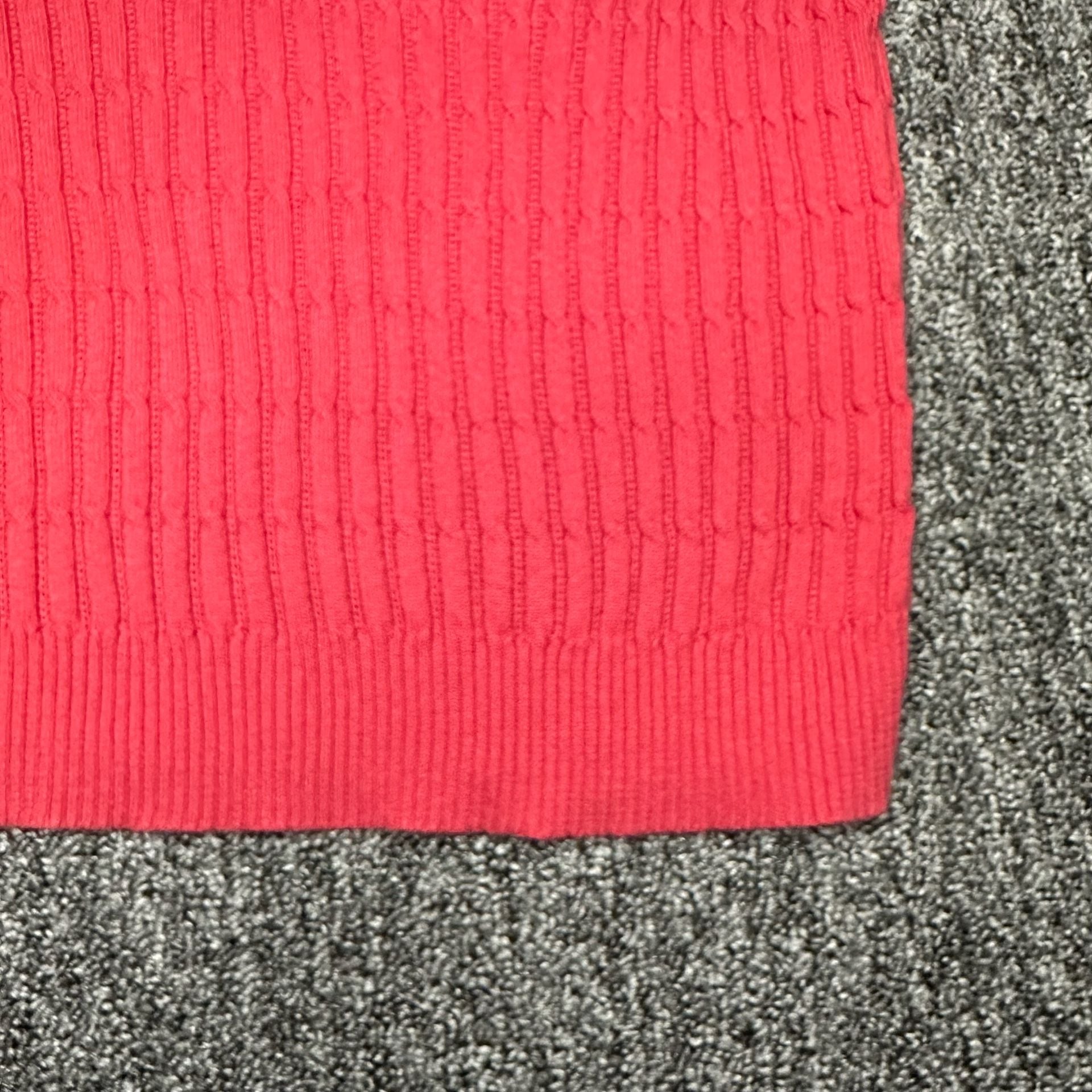 Karen Scott Cable Knit Henley Sweater Size M Red Cotton 7
