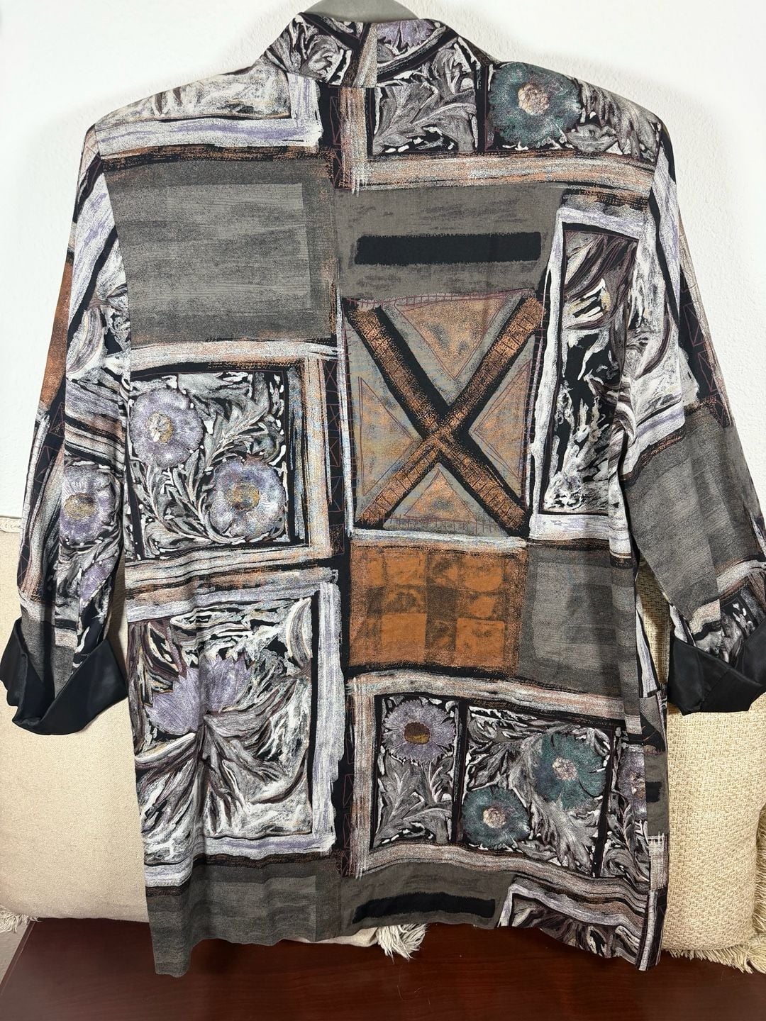Kensington Square Vintage Abstract Art Floral Blazer Jacket 12