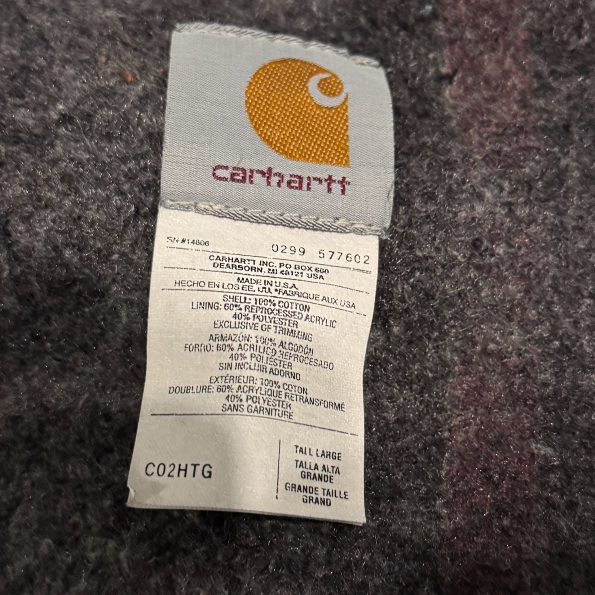 Carhartt C02HTG Chore Jacket Size Tall Large Green 2
