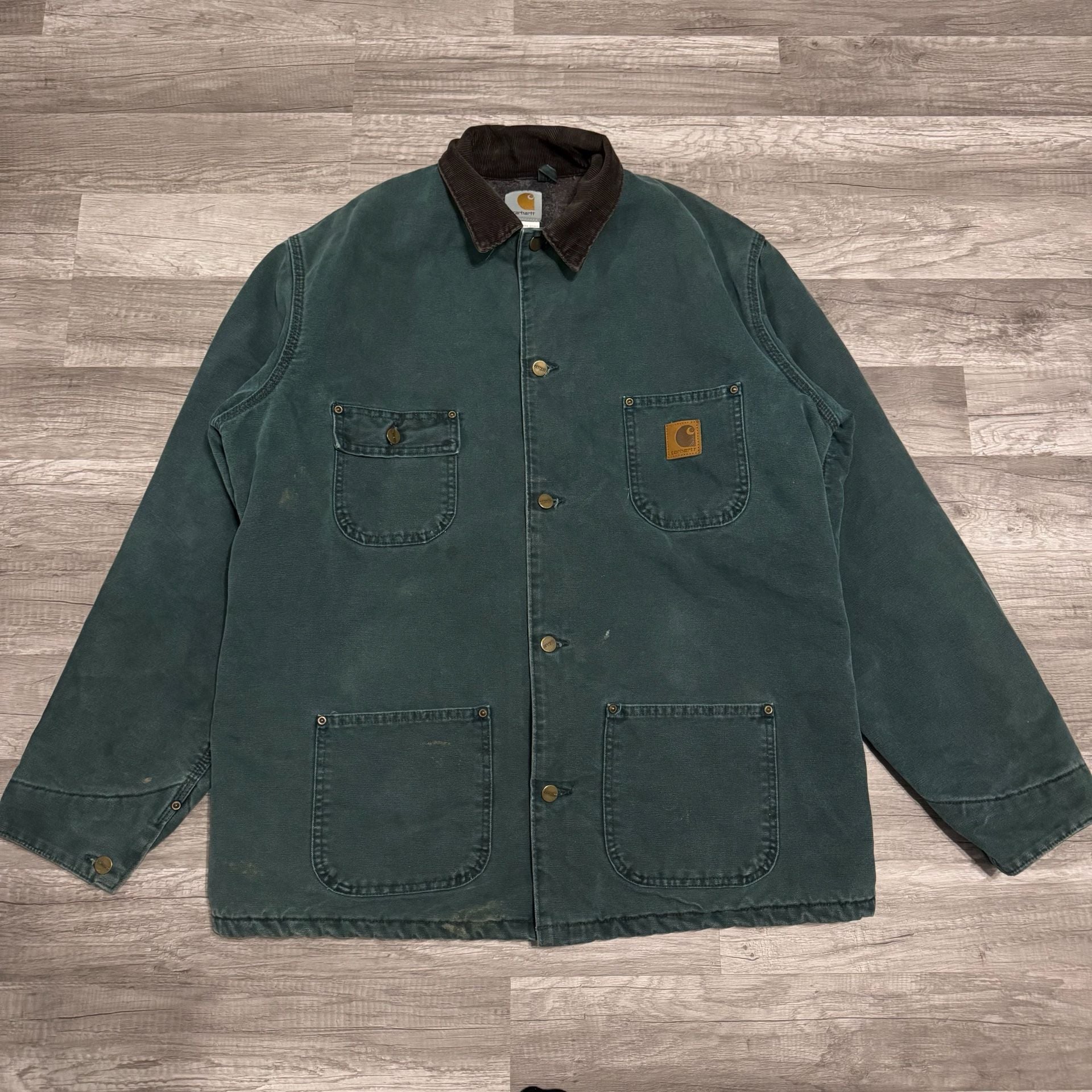 Carhartt C02HTG Chore Jacket Size Tall Large Green 5