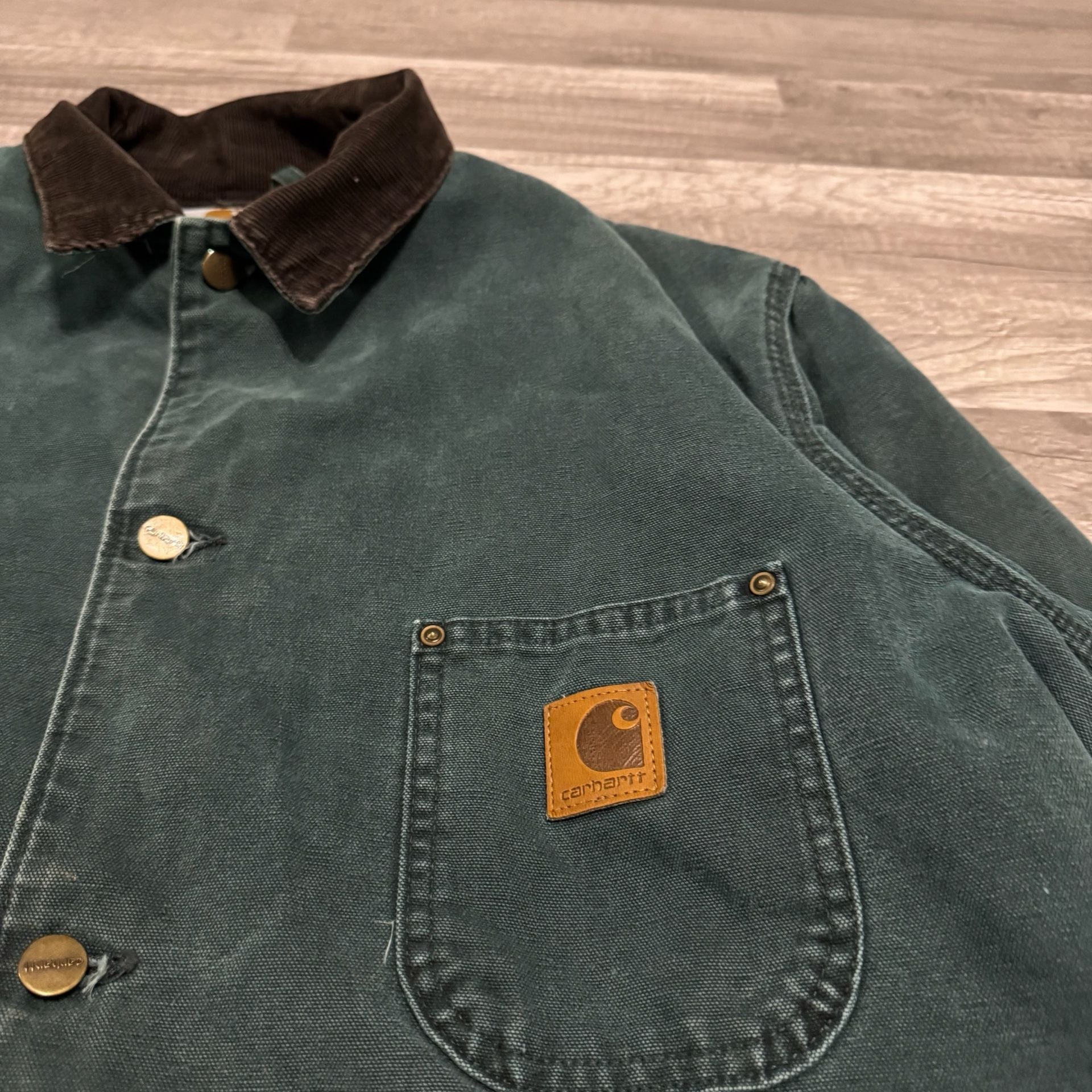 Carhartt C02HTG Chore Jacket Size Tall Large Green 6