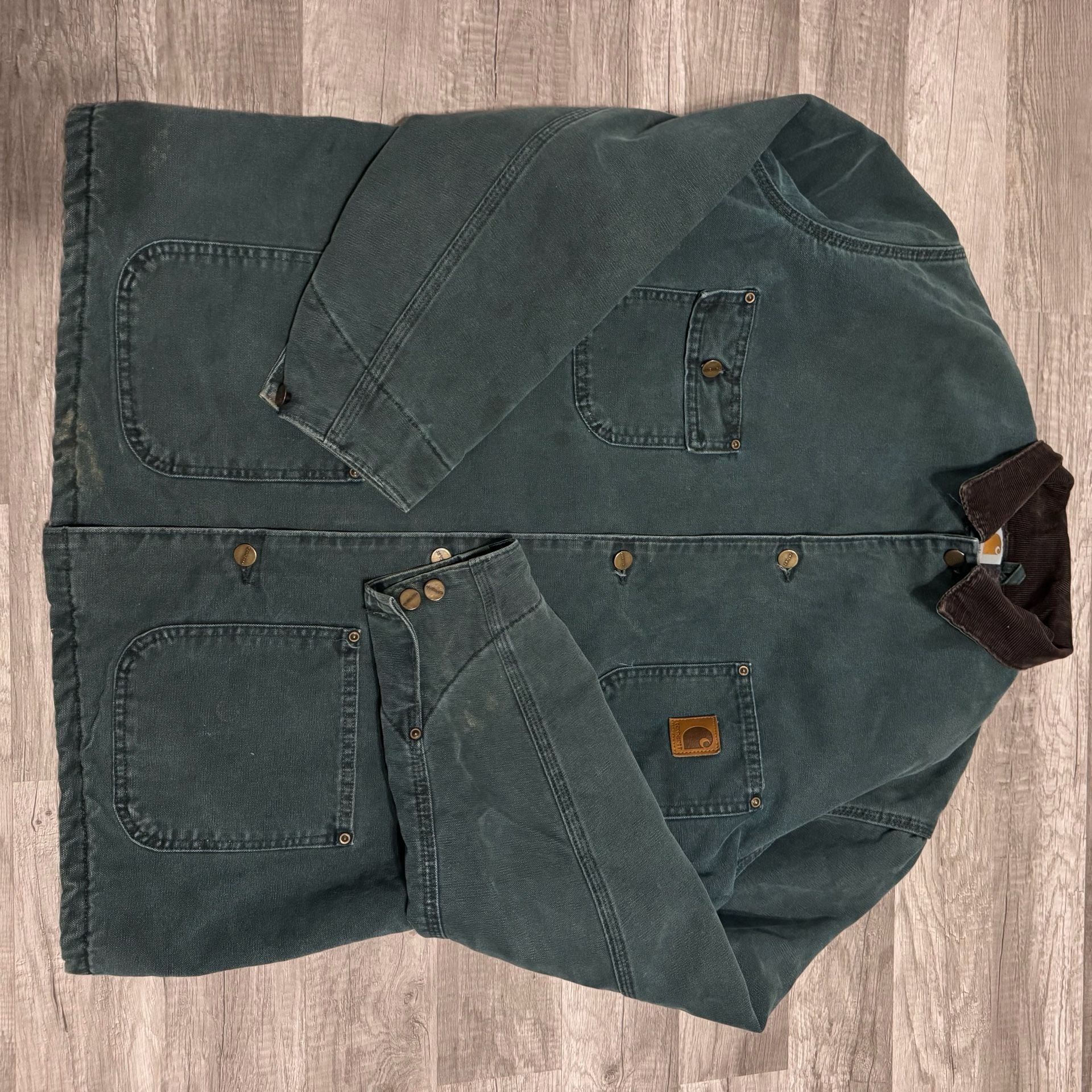 Carhartt C02HTG Chore Jacket Size Tall Large Green 7