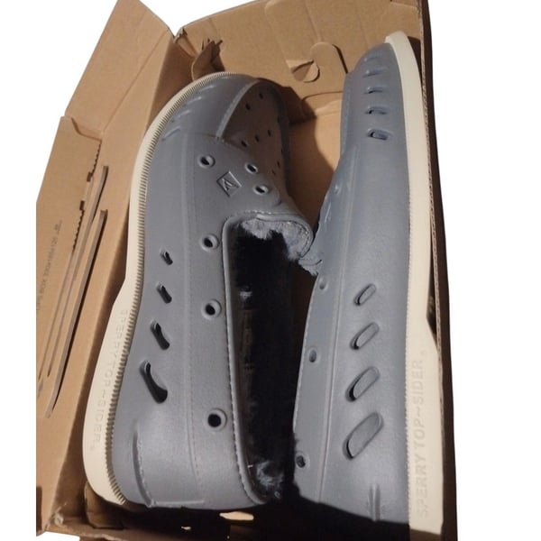 Sperry Authentic Original Float Cozy Boat Shoes Size 12 Grey