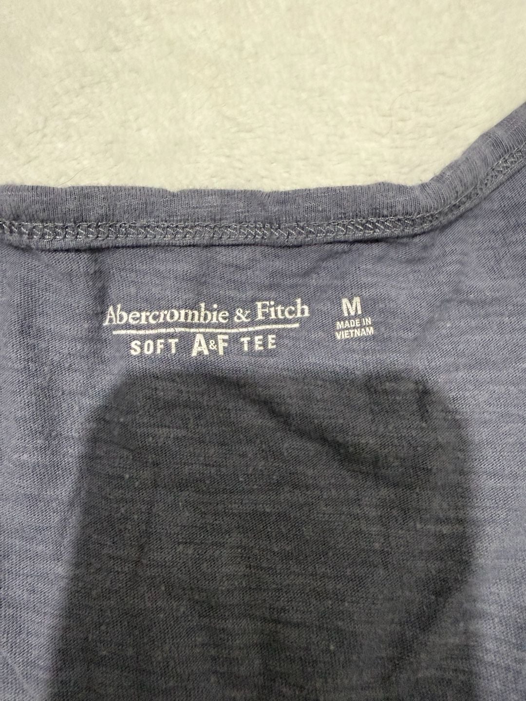 Abercrombie & Fitch Soft A&F Tee Size M Gray V-Neck Slub Short Sleeve 3