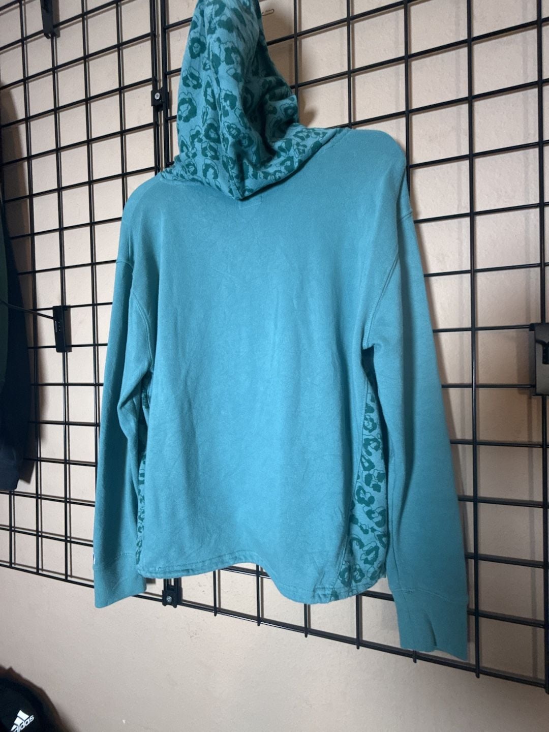 Champion Hoodie Size S Teal Leopard Print Pullover Sweatshirt 3