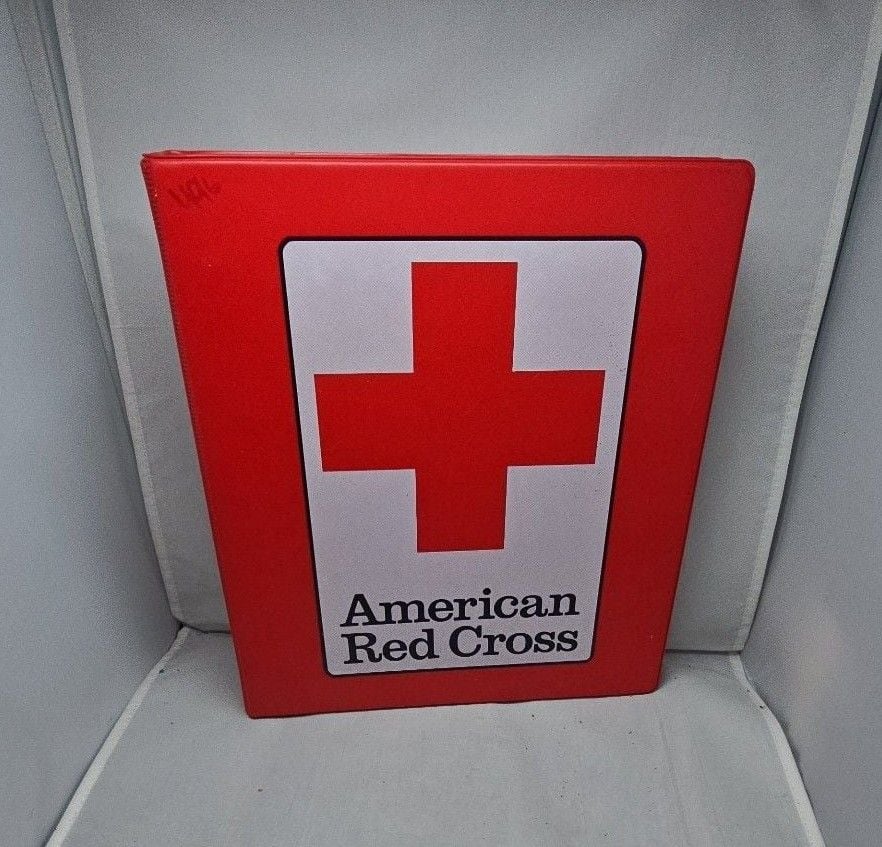American Red Cross 3-Ring Binder Red Vinyl 1