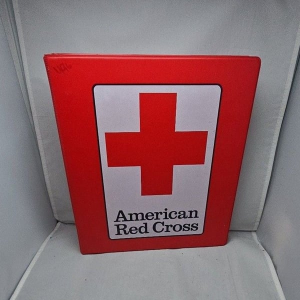 American Red Cross 3-Ring Binder Red Vinyl