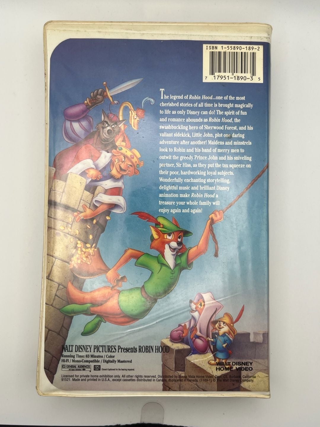 Walt Disney Robin Hood VHS vintage 2