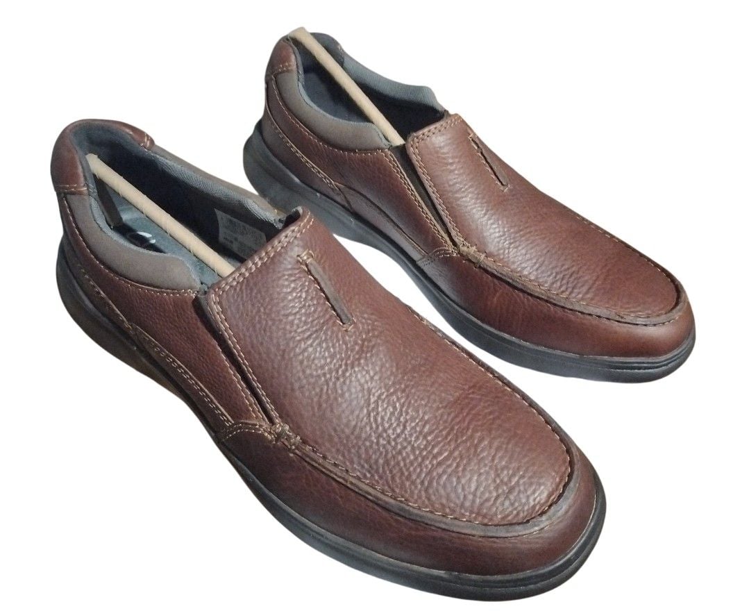 Clarks Cotrell Free Slip-On Shoes Size 11 W Brown Leather 2