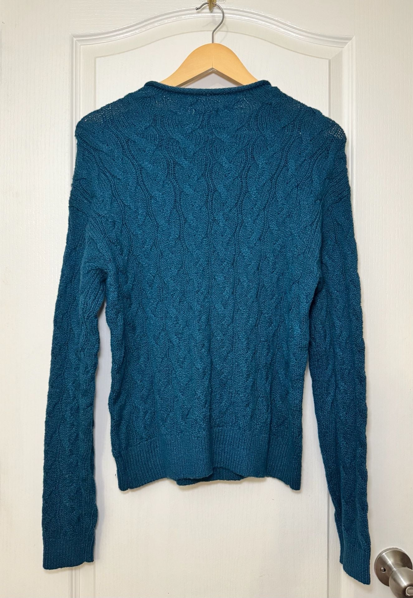 J.Crew Cable Mockneck Sweater M Peacock Blue NWT 4