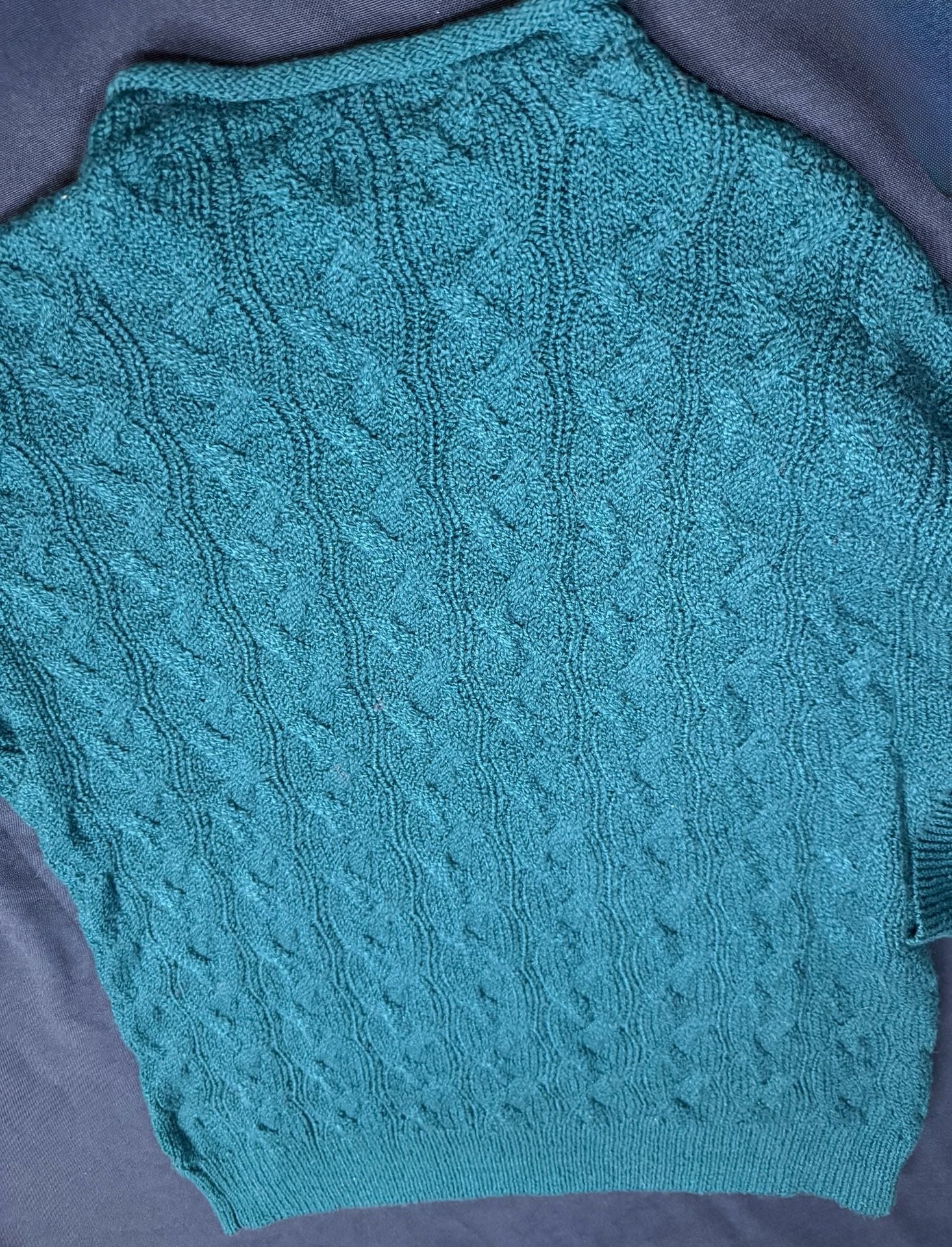 J.Crew Cable Mockneck Sweater M Peacock Blue NWT 11