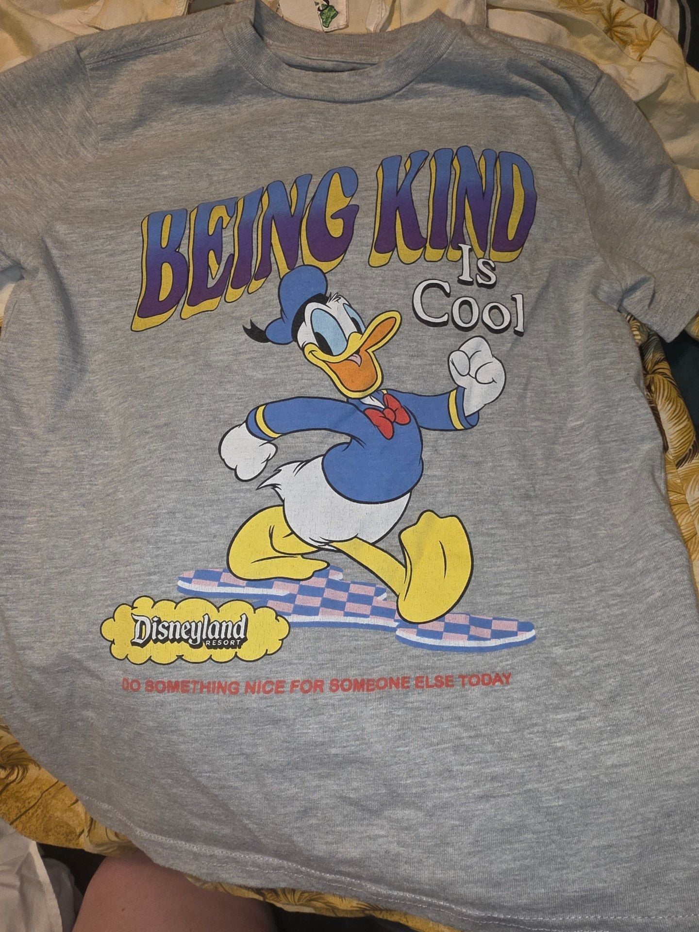 Disney Donald Duck Being Kind Is Cool T-Shirt Size L Gray Graphic Tee 1