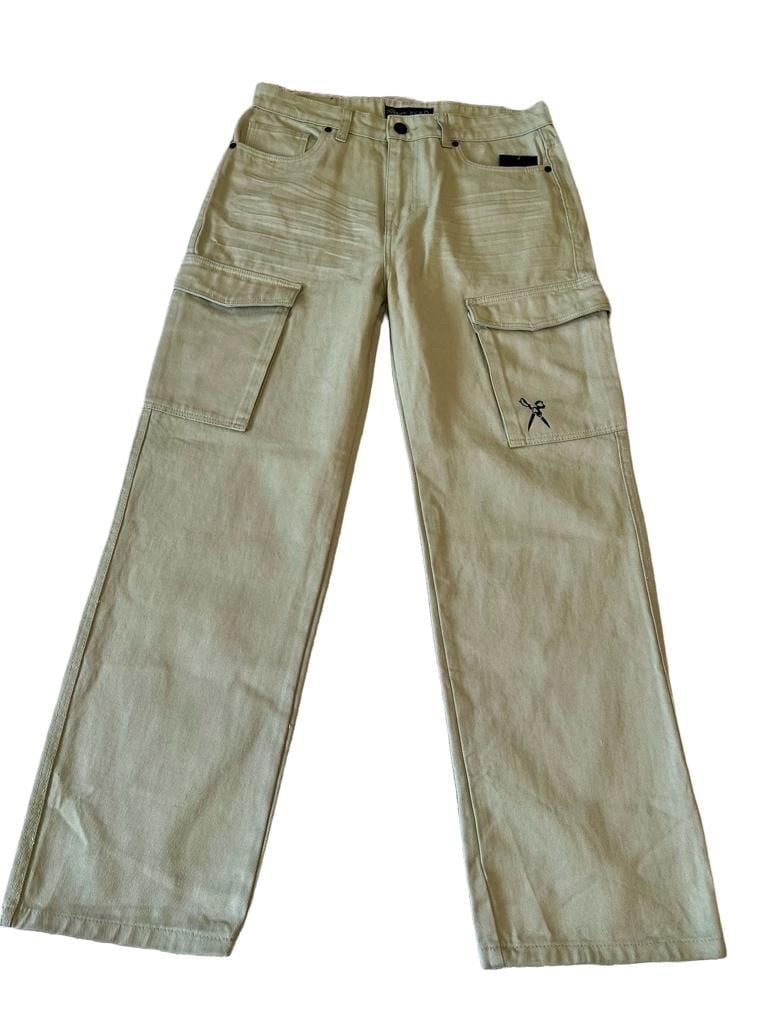 Marc Ecko Cut & Sew Cargo Pants Size 34x32 Vetiver Green Loose Fit NWT. 2