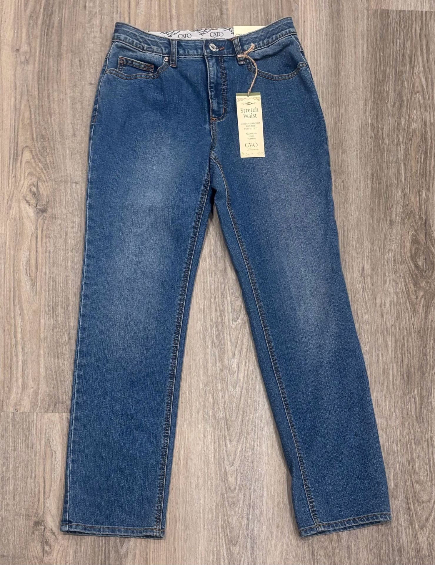 Cato Classic Stretch Waist Jeans Size 10 Average Blue Denim Straight Leg 2