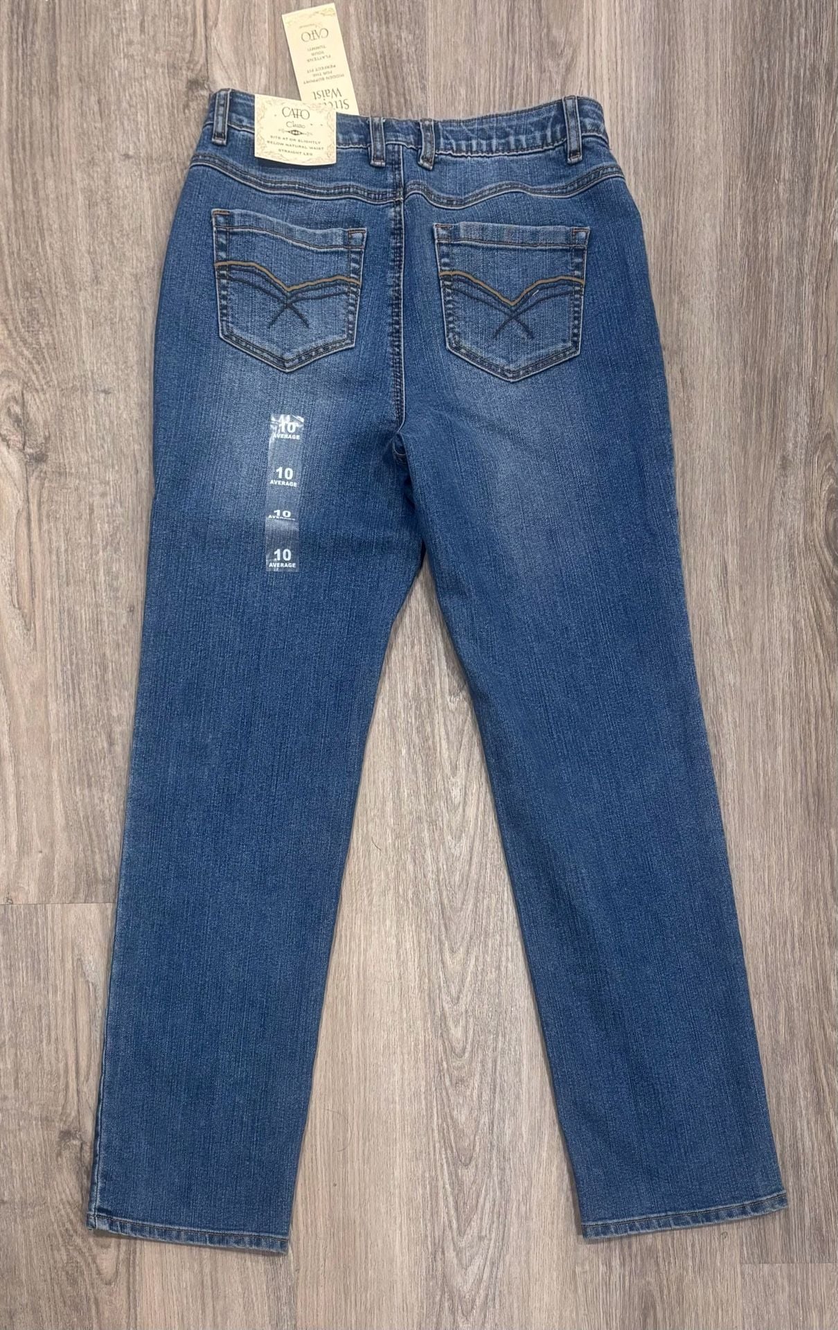 Cato Classic Stretch Waist Jeans Size 10 Average Blue Denim Straight Leg 3