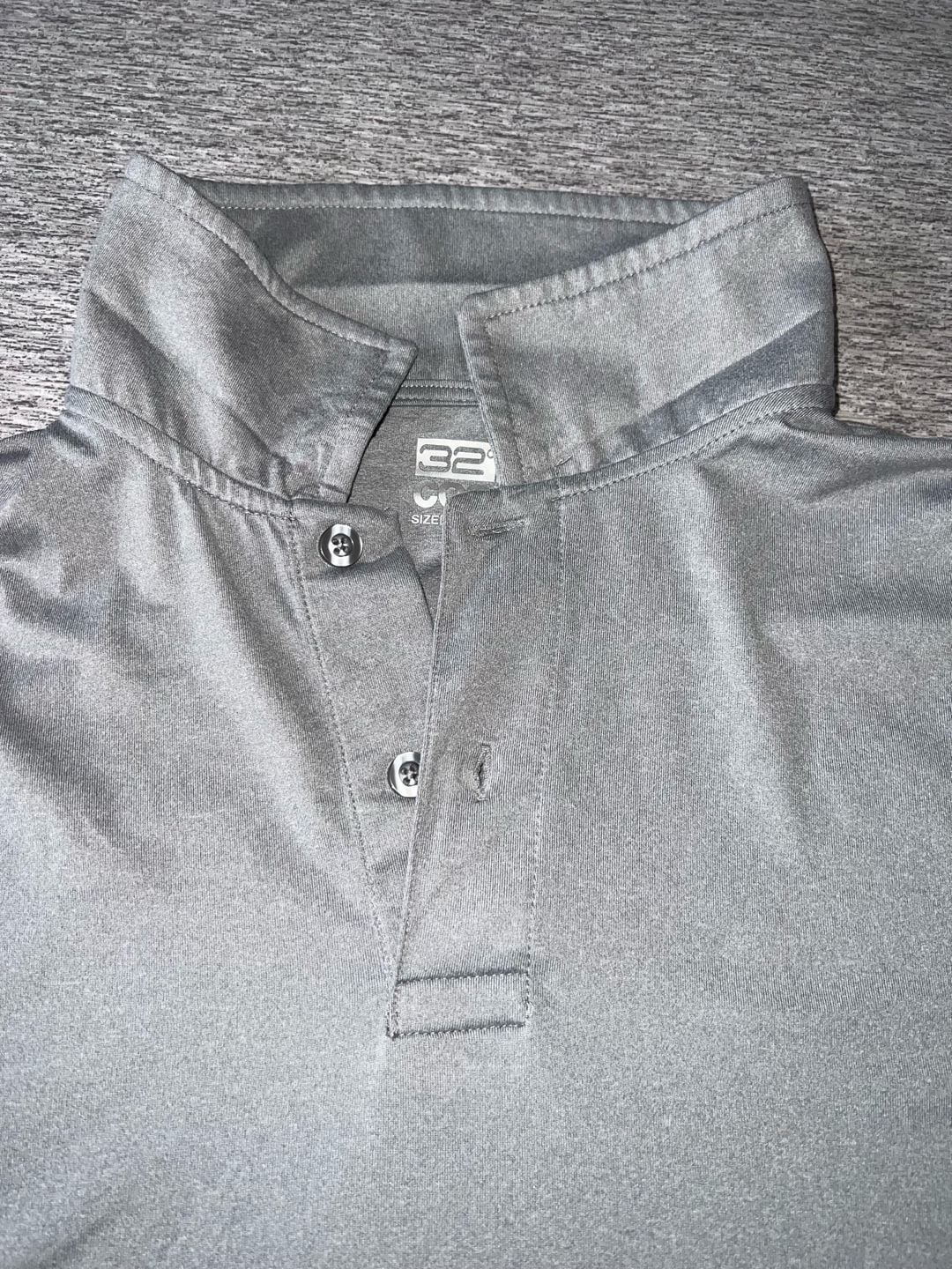 32 Degrees Cool Men’s Polo Shirt Size L Gray Heathered Short Sleeve 6