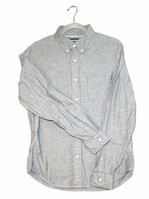 Timberland Men Gray Long Sleeve Button Down Shirt Slim Fit Size Medium 2
