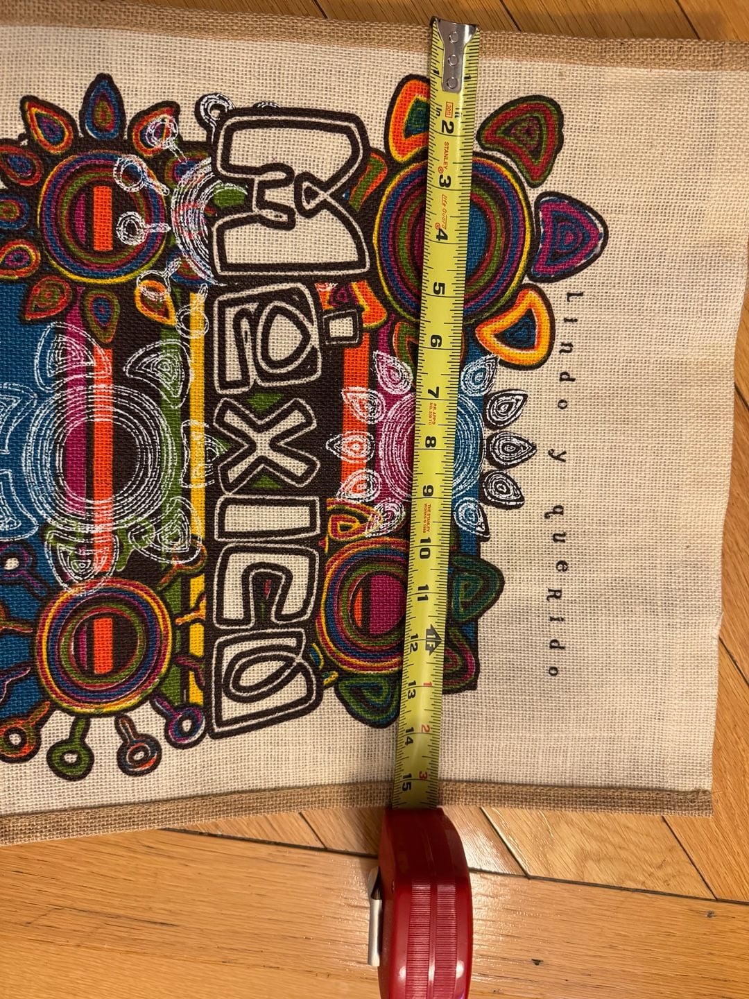Britt Shops Mexico Lindo y Querido Jute Tote Bag 15x15 Multicolor 6
