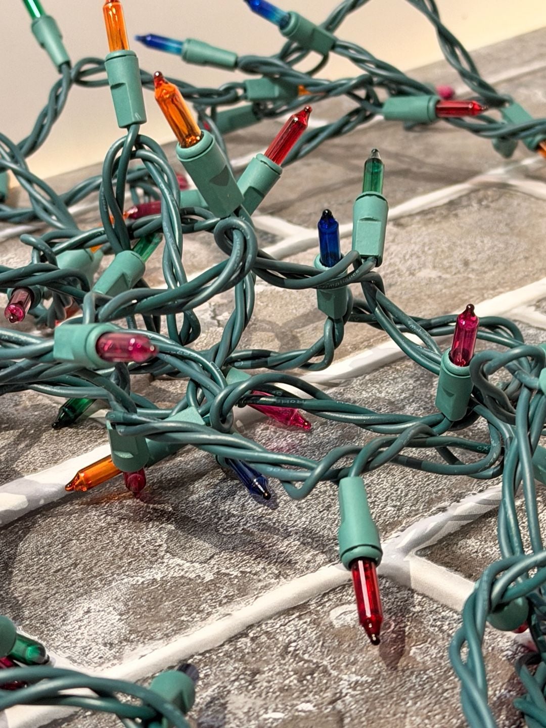 Christmas Lights Multicolor Mini String Lights Green Wire 1