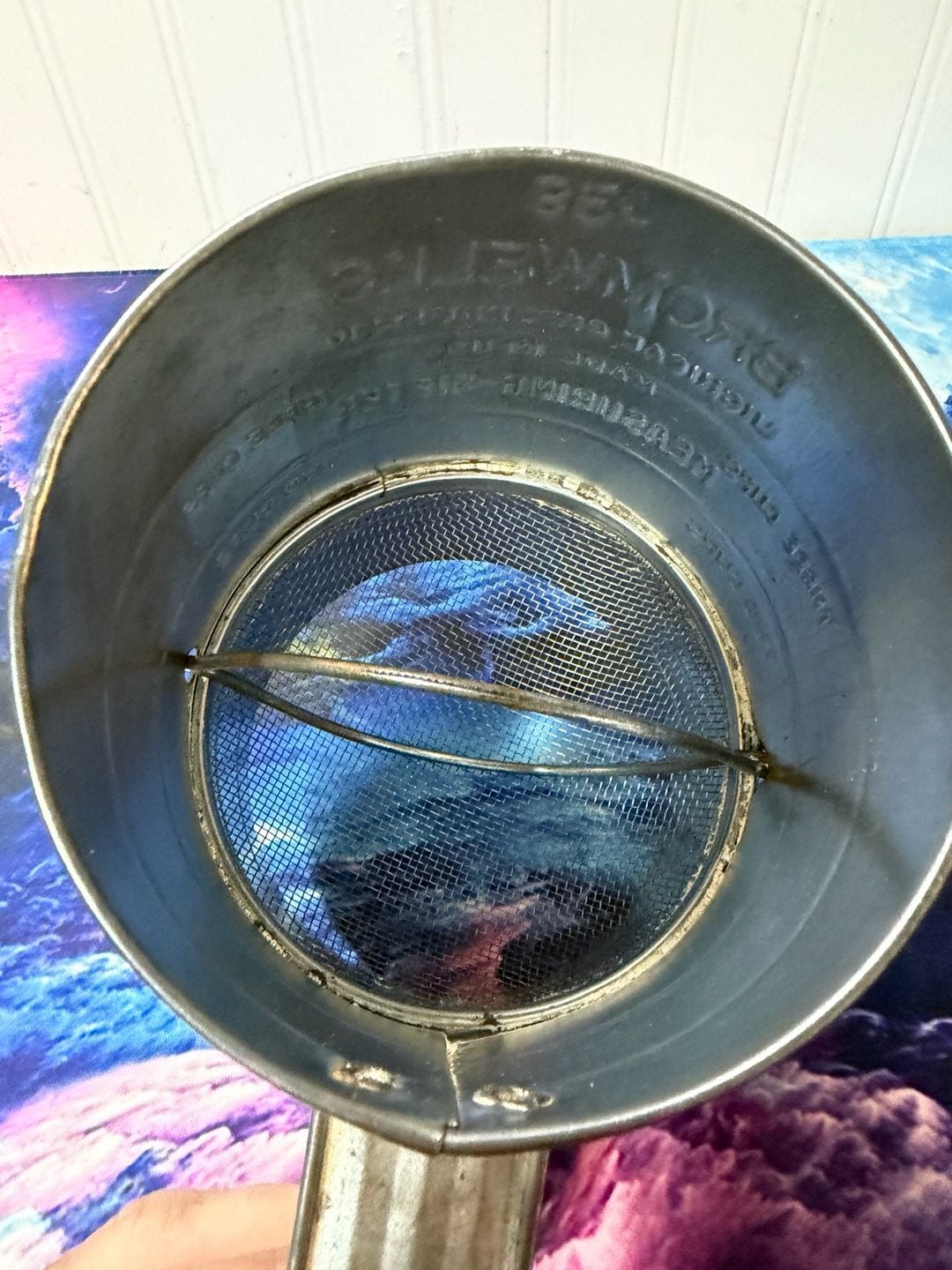 Bromwell's 3 Cup Measuring Sifter Vintage Tin Flour Sifter 7