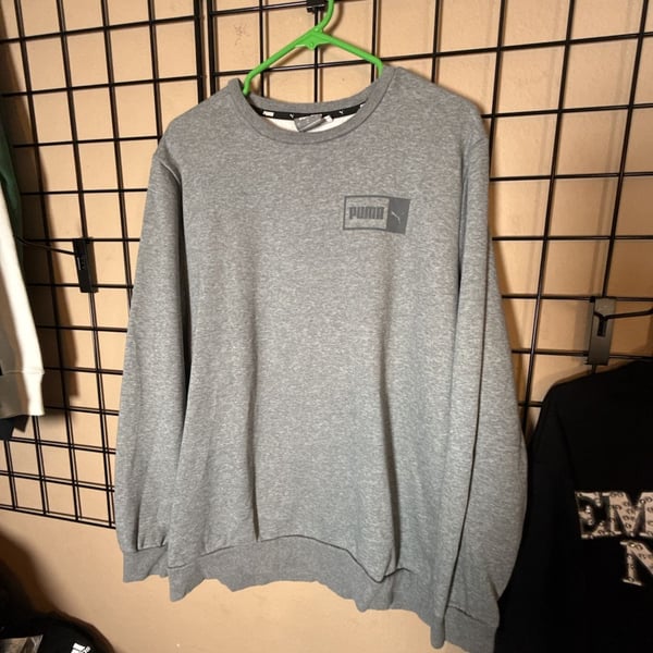 Puma Side by Side Crewneck Sweatshirt Size L Gray