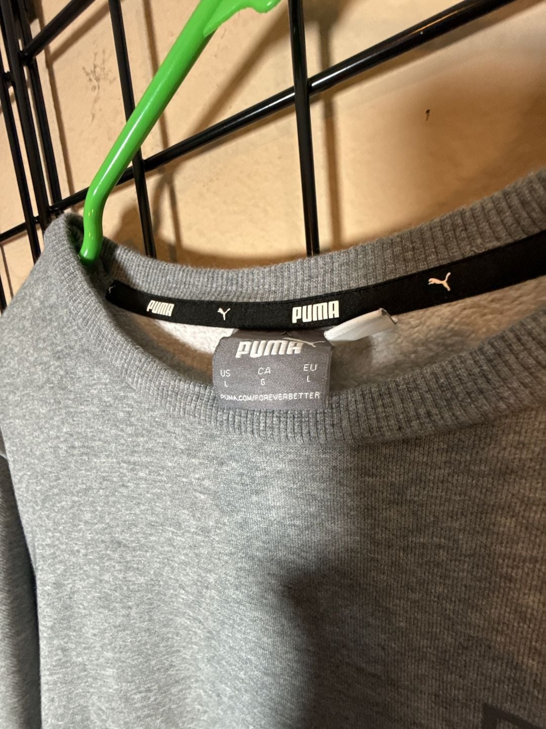 Puma Side by Side Crewneck Sweatshirt Size L Gray 3