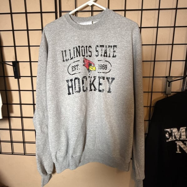 Champion Illinois State Hockey Sweatshirt Size L Gray