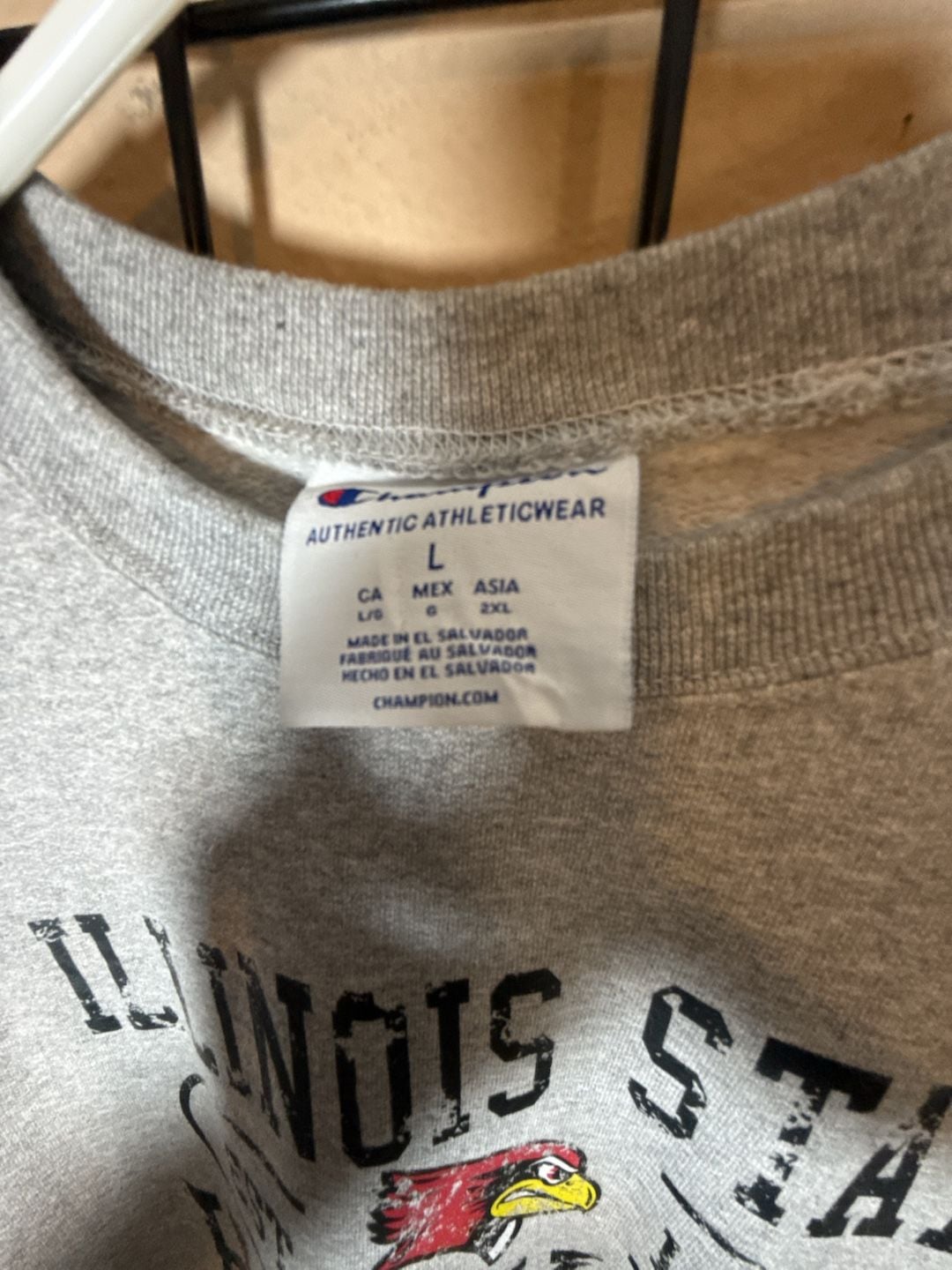 Champion Illinois State Hockey Sweatshirt Size L Gray 3