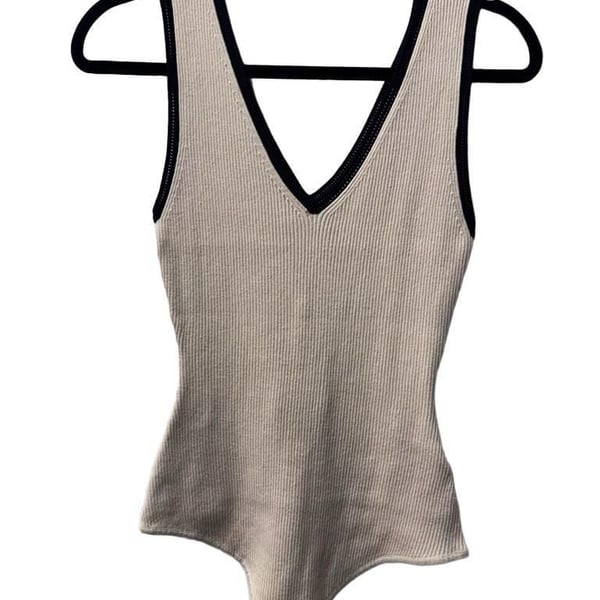 Caroline Constas Cream Bodysuit