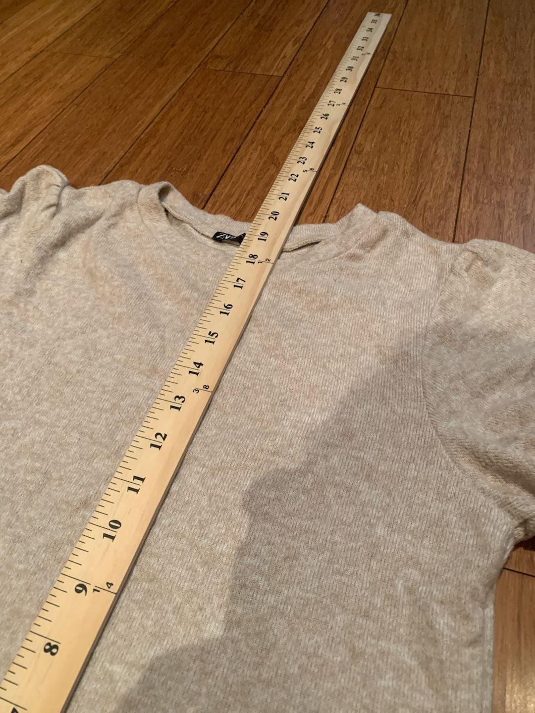 Zara Short Sleeve T-Shirt Size S Beige Heather Crewneck 5