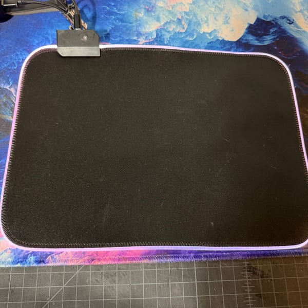 RGB LED Light Up Gaming Mouse Pad Black Anti-Slip Rubber Base